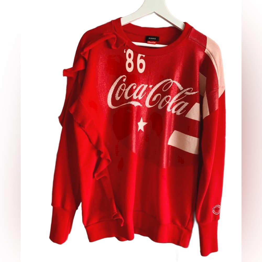 PINKO Oversized Sweatshirt with Coca-Cola Print - Size S